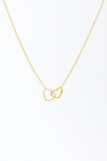 Intertwined Heart Necklace in Gold