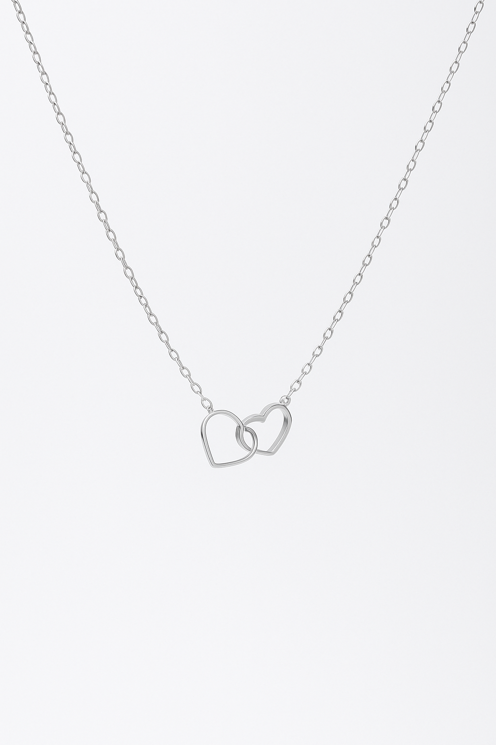 Intertwined Heart Necklace in Silver