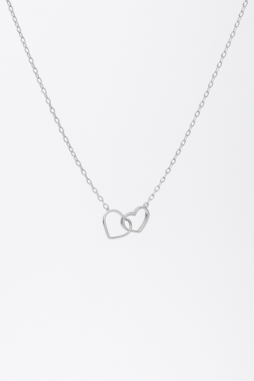 Intertwined Heart Necklace in Silver