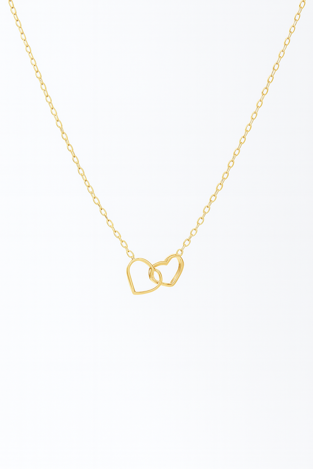 Intertwined Heart Necklace in Gold