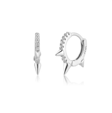 Sterling Silver Spike Hoop Earrings