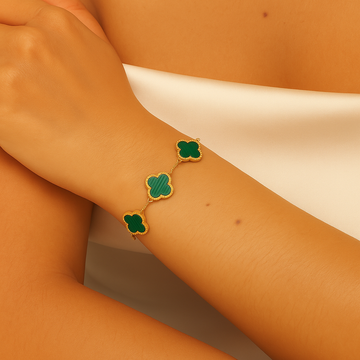 Green Four Leaf Clover Bracelet