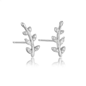 Sterling Silver Tiny Branch Stud Earrings