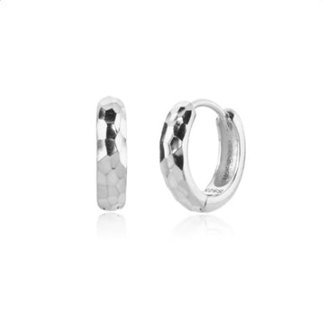 Sterling Silver Reflective Hoop Earrings