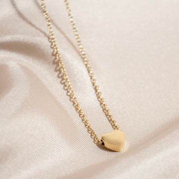 Tiny Heart Silver Necklace, Simple and Cute Pendant Love Heart Necklace, Girlfriend Gift, Gift For Her, Anniversary Gift