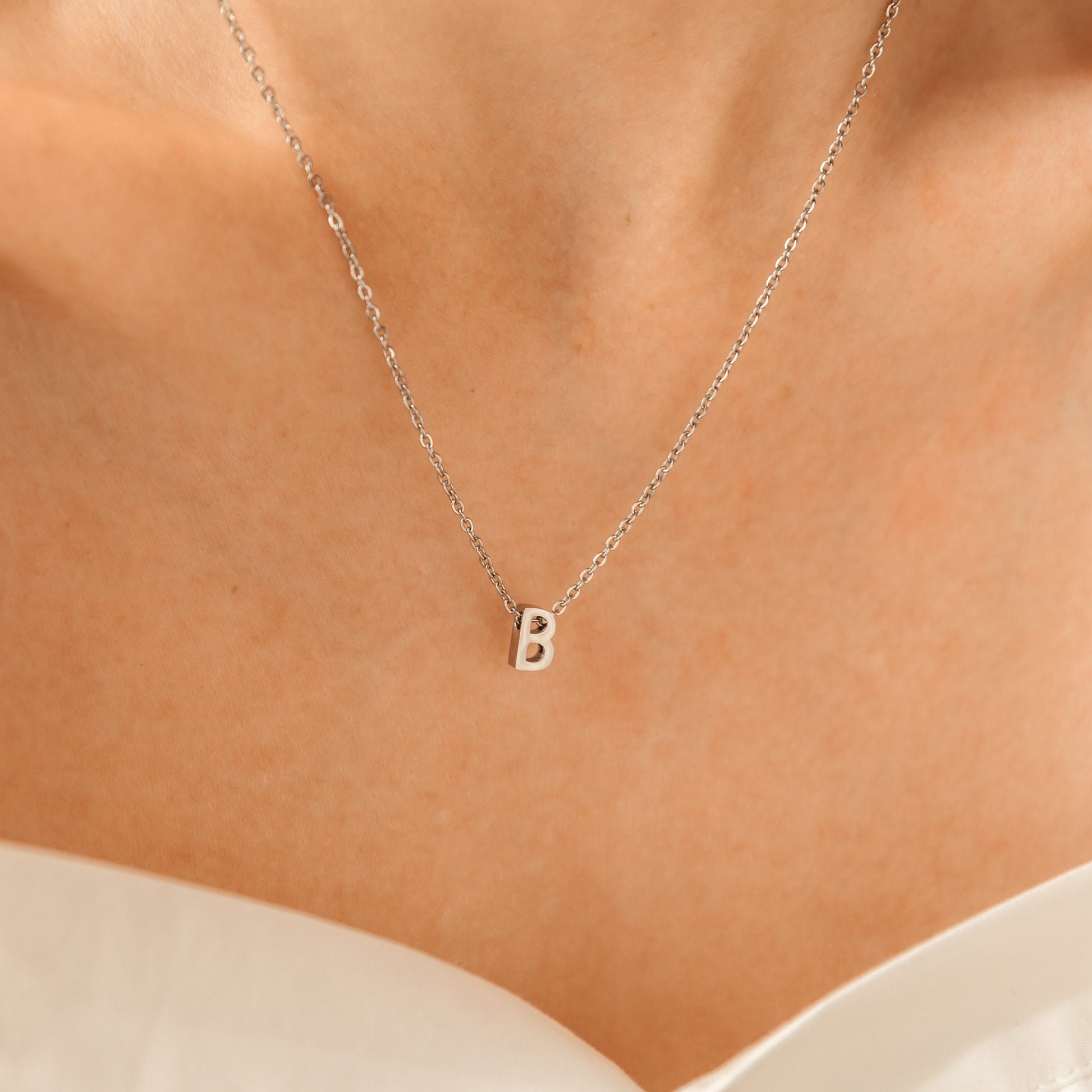 Custom Initial Necklace, Personalised Letter Necklace, Dainty Minimalist Letter Charm Jewellery, Gift For Her, Birthday Valentines Gift