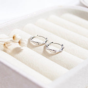 Sterling Silver Twisted Huggie Hoop Earrings