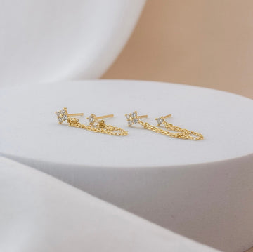 Sterling Silver Double Tassel Earrings