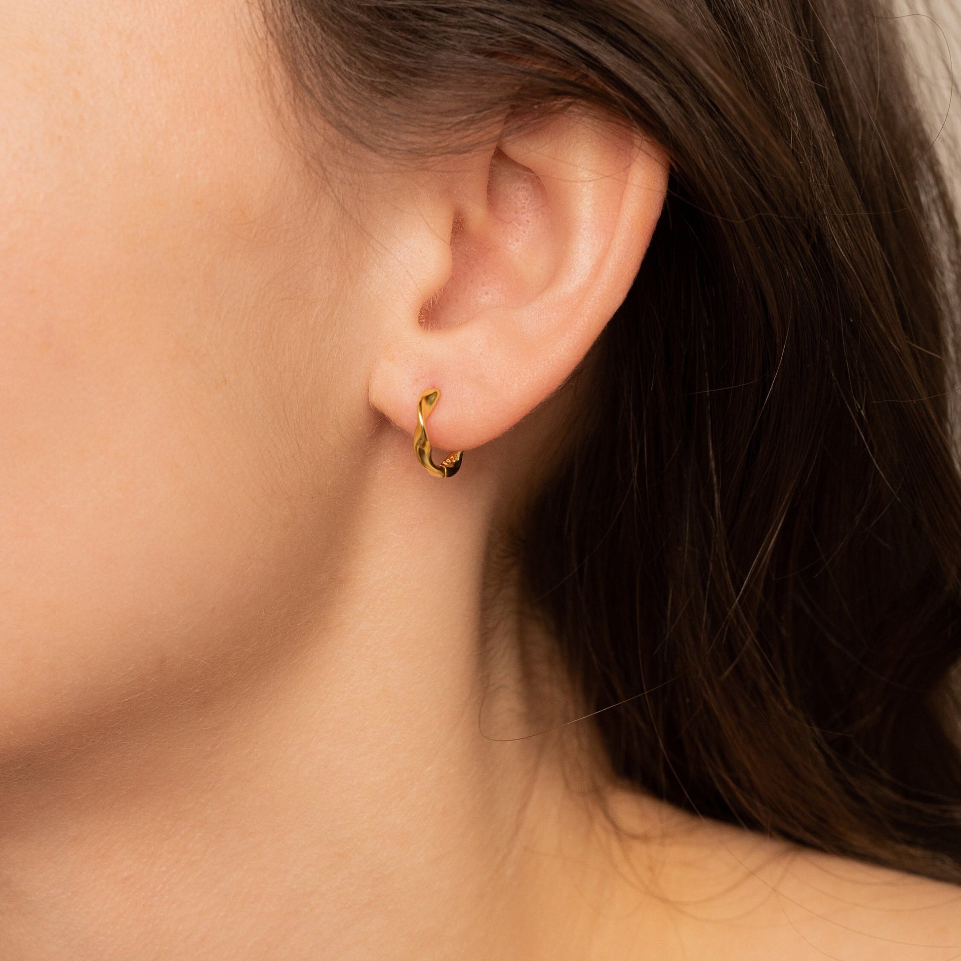 Sterling Silver Twisted Hoop Earrings, Gold Silver Huggie Hoop Earrings, Statement Earrings, Dainty Minimalist Jewellery, Gift For Her