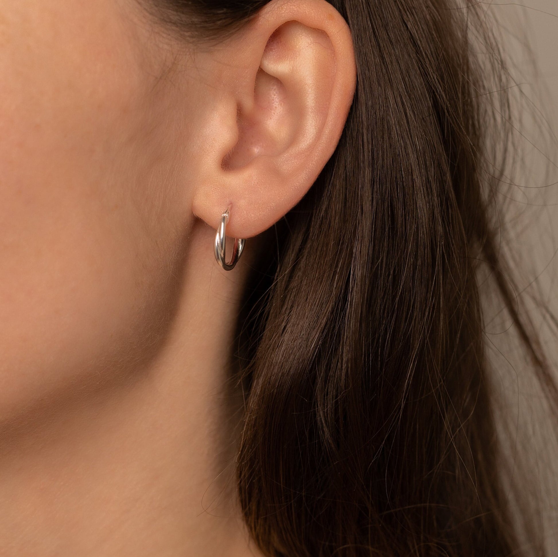 Sterling Silver Twist Hoop Earrings, Statement Earrings, Gold Hoop Earrings, Gift For Her, Gift For Mum