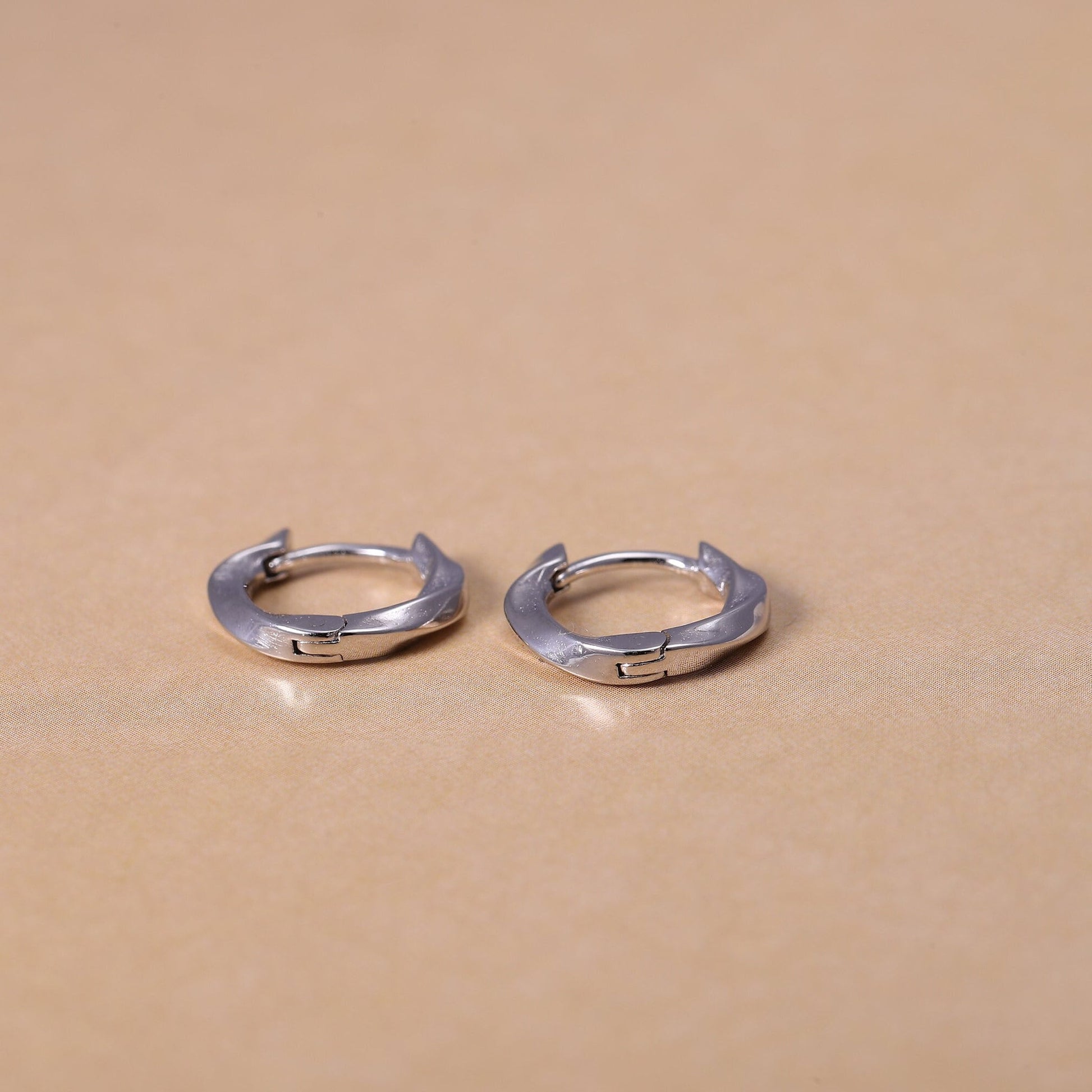 Gold Woven Twist Huggie Hoop Earrings in Gold or Silver, Sterling Silver 2 Piece Huggie Hoop Earrings, Statement Jewellery
