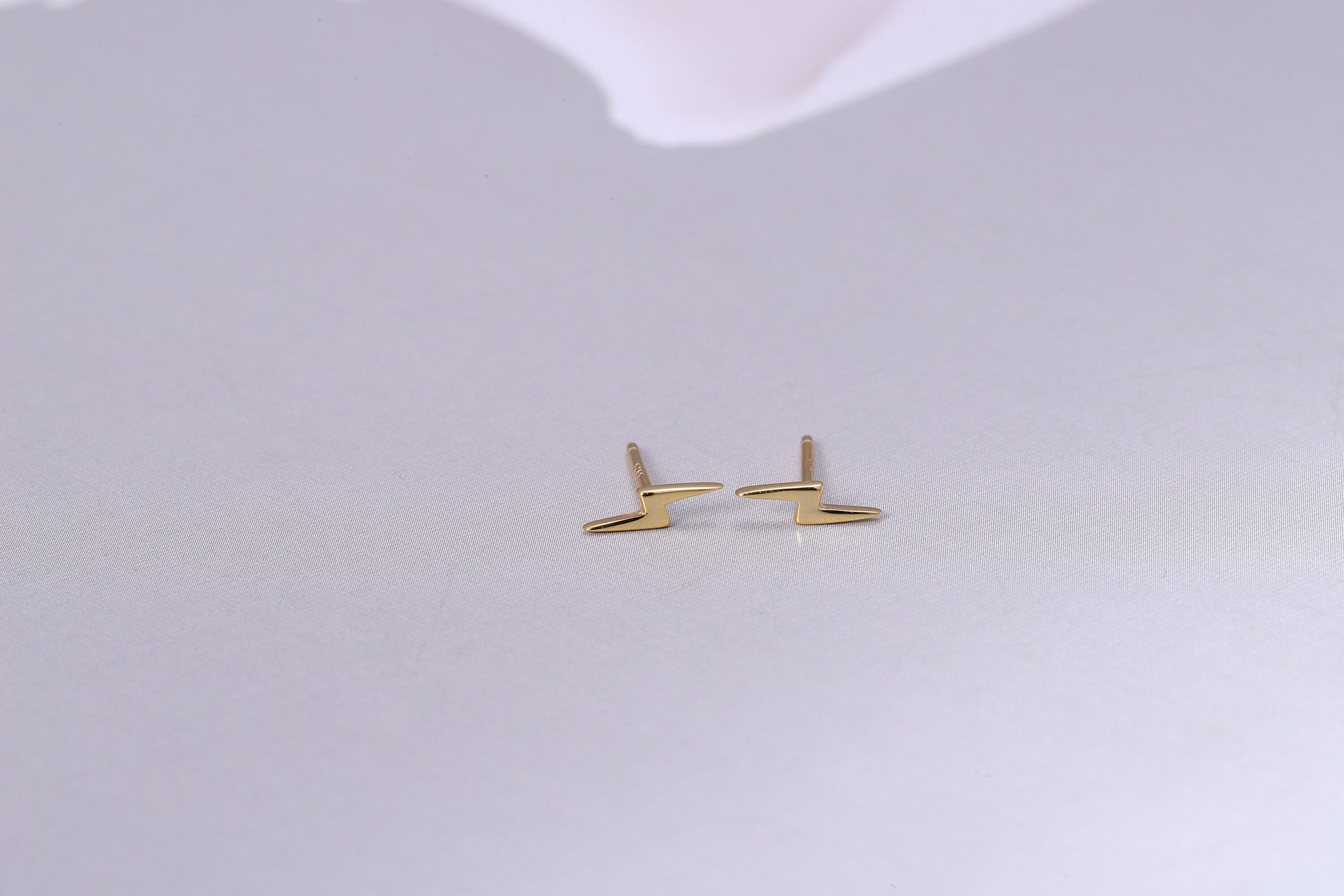 Sterling Silver Lightning Bolt Stud Earrings - Available in Gold or Silver