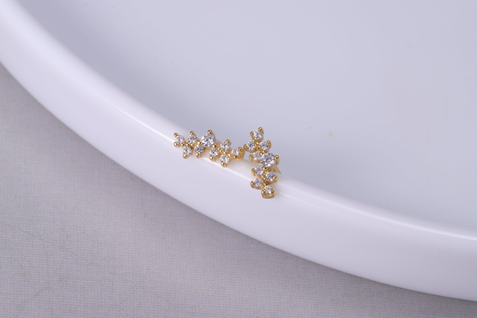 Gold Stud Earrings with CZ Crystals in Gold or Silver, Sparkling Dainty Gold Earrings, Statement Earrings, Gift For Her