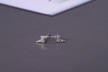 Sterling Silver Thunderbolt Stud Earrings