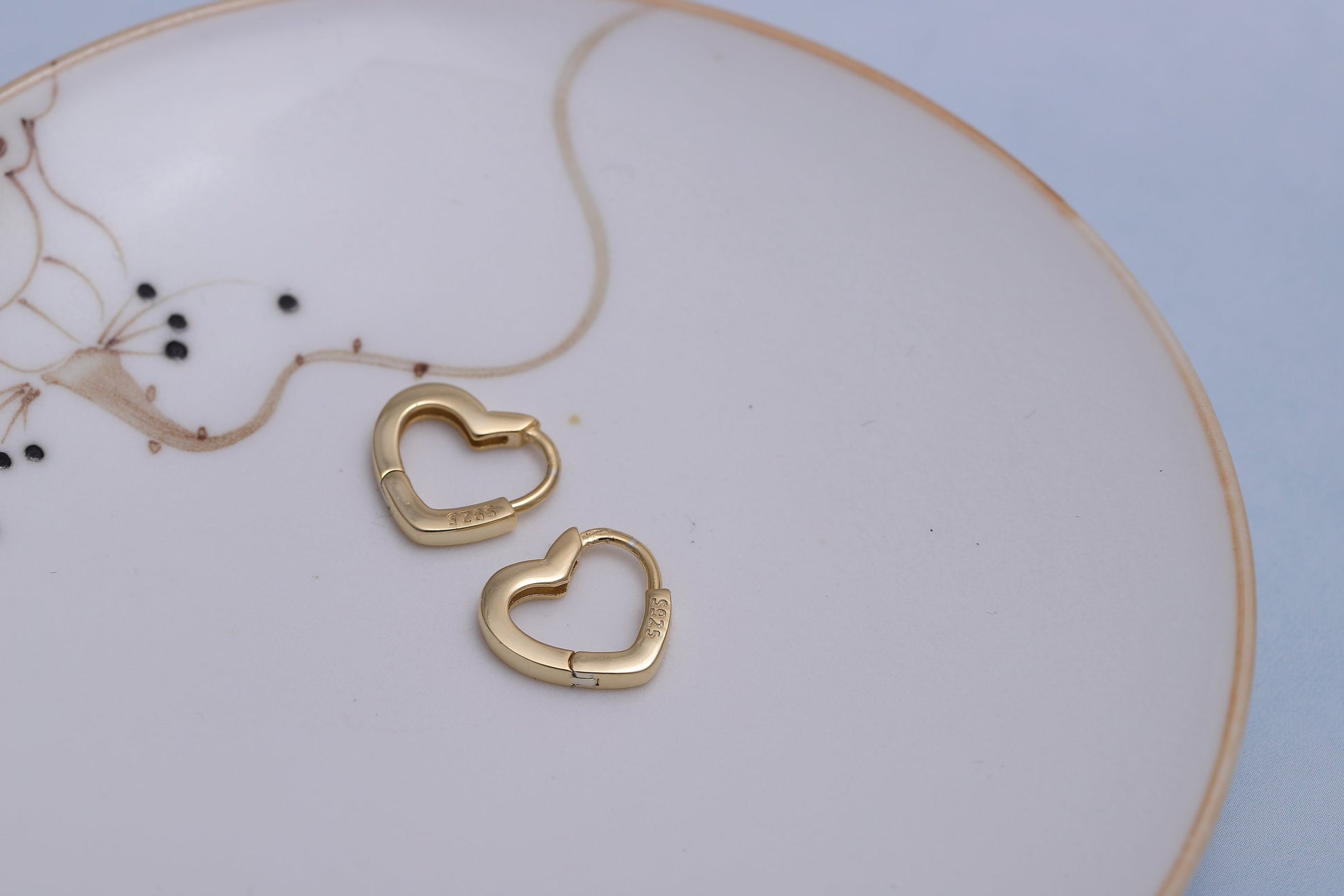 Sterling Silver Tiny Heart Hoop Earrings, Silver 2 Piece Hoop Earrings, Dainty Minimalist Jewellery