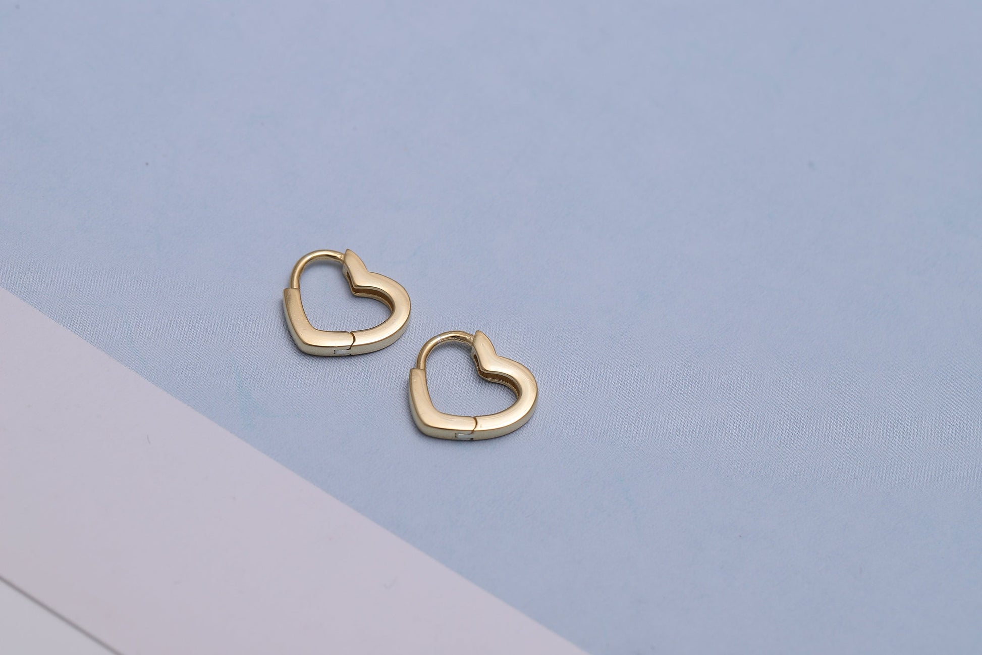 Sterling Silver Tiny Heart Hoop Earrings, Silver 2 Piece Hoop Earrings, Dainty Minimalist Jewellery