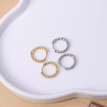 Sterling Silver Woven Hoop Earrings
