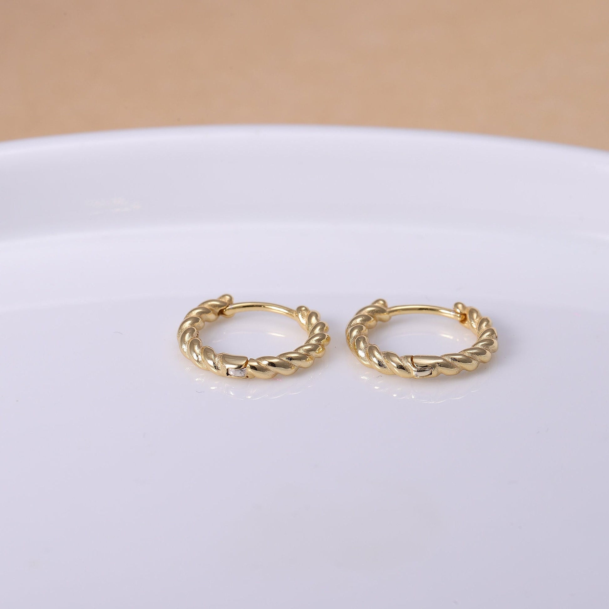 Sterling Silver Woven Hoop Earrings in Gold or Silver, Silver 2 Piece Huggie Hoop Earrings, Statement Jewellery