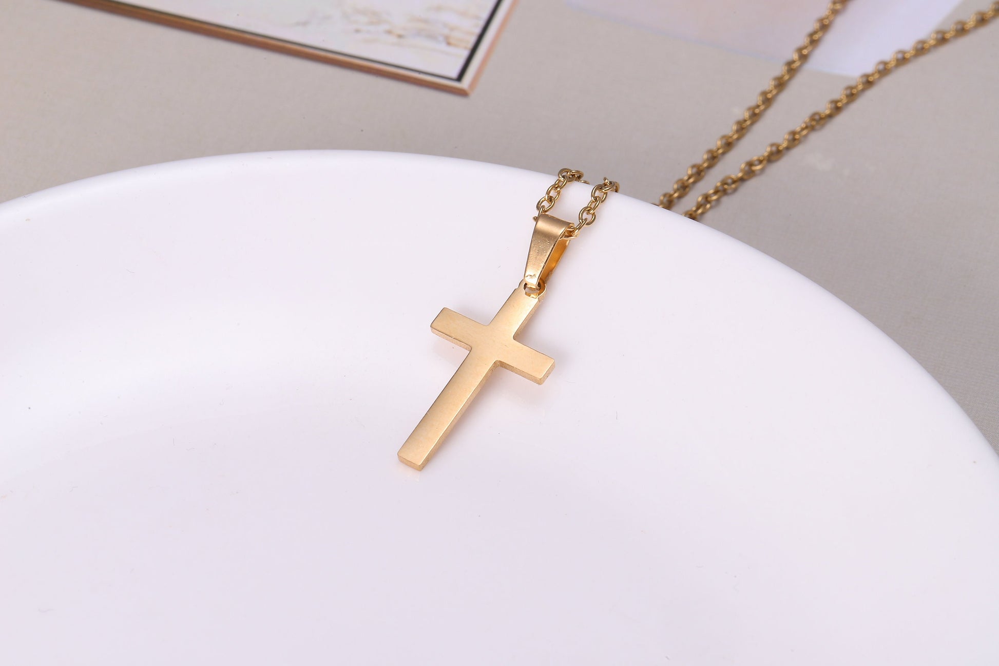 Dainty Silver Cross Pendant Necklace, Minimalist Cross Necklace, Religious Jewellery, Gift For Her