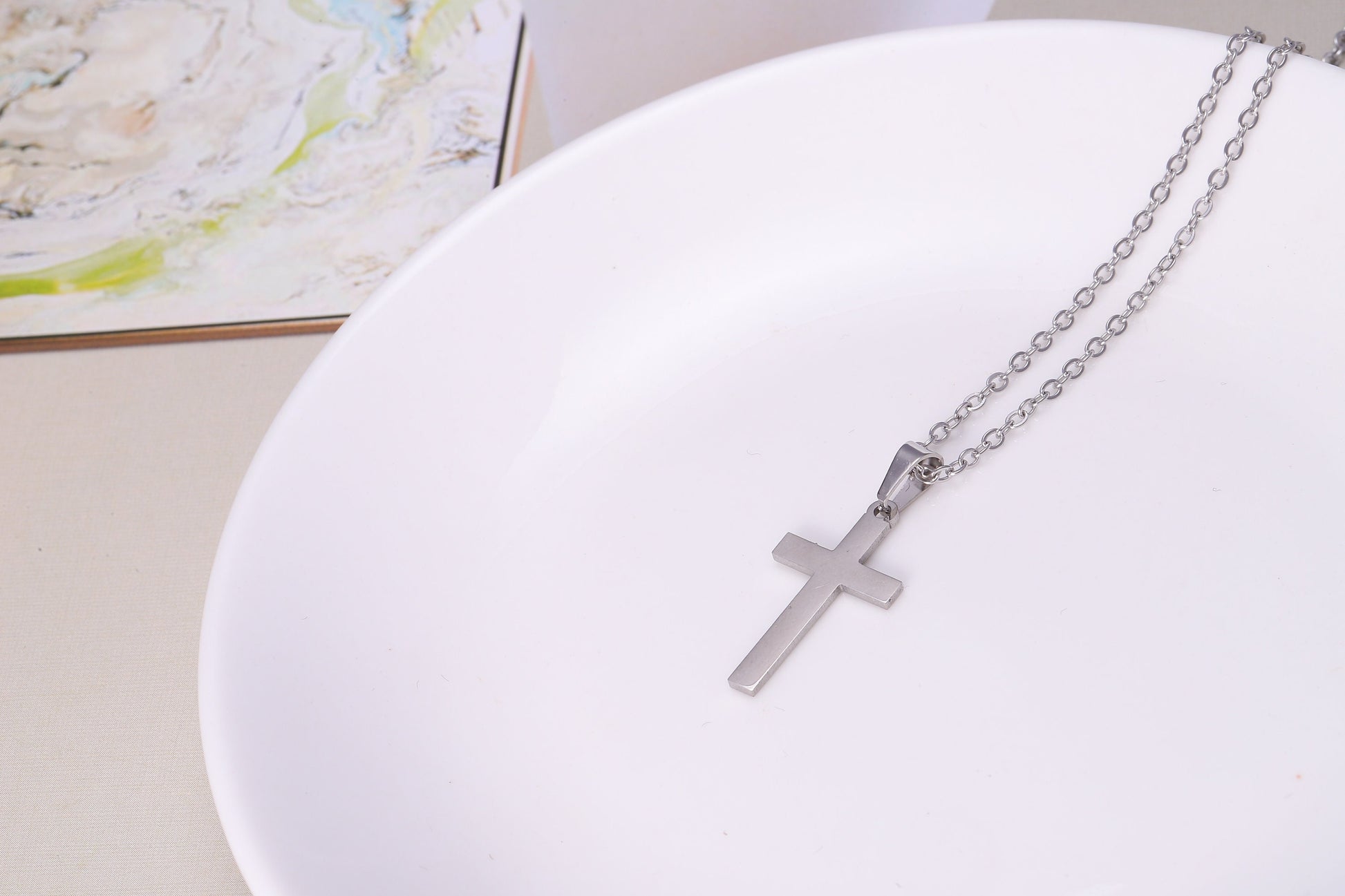 Dainty Silver Cross Pendant Necklace, Minimalist Cross Necklace, Religious Jewellery, Gift For Her