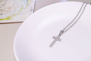 Silver Cross Pendant Necklace