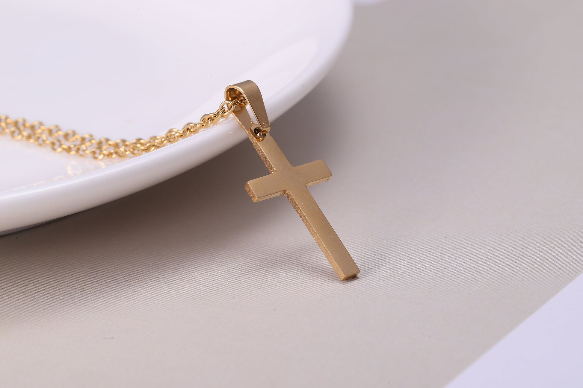 Dainty Silver Cross Pendant Necklace, Minimalist Cross Necklace, Religious Jewellery, Gift For Her