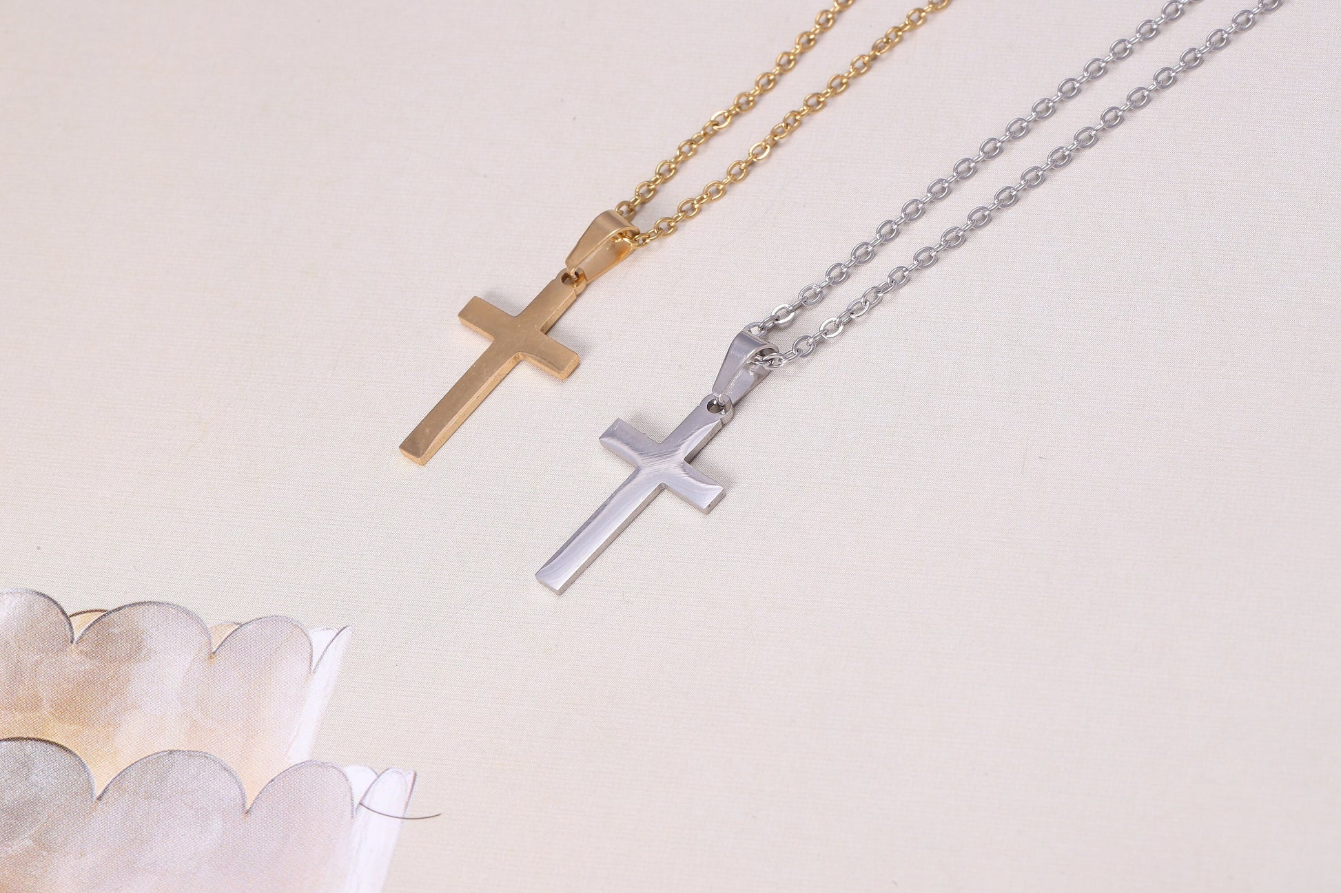 Dainty Silver Cross Pendant Necklace, Minimalist Cross Necklace, Religious Jewellery, Gift For Her